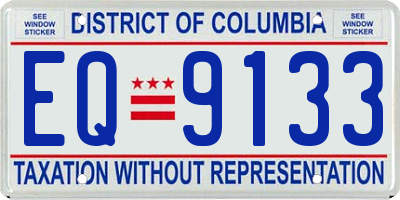 DC license plate EQ9133