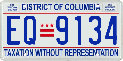 DC license plate EQ9134