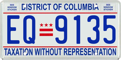 DC license plate EQ9135