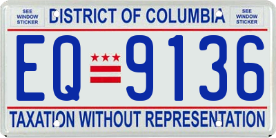 DC license plate EQ9136