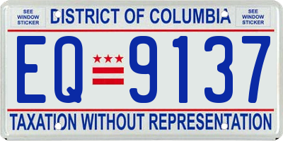 DC license plate EQ9137