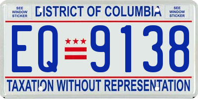 DC license plate EQ9138
