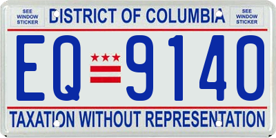 DC license plate EQ9140