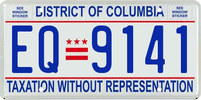 DC license plate EQ9141