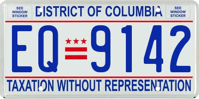 DC license plate EQ9142