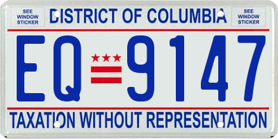 DC license plate EQ9147