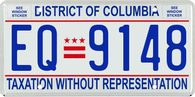 DC license plate EQ9148