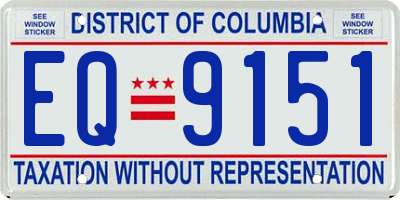 DC license plate EQ9151