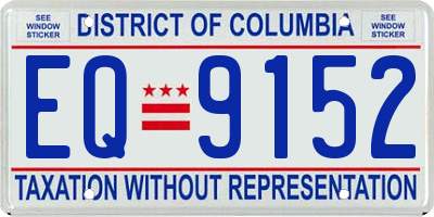 DC license plate EQ9152