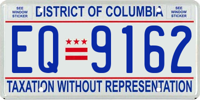 DC license plate EQ9162