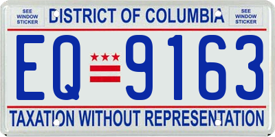 DC license plate EQ9163