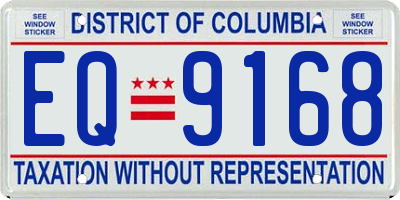 DC license plate EQ9168