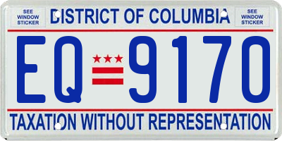 DC license plate EQ9170