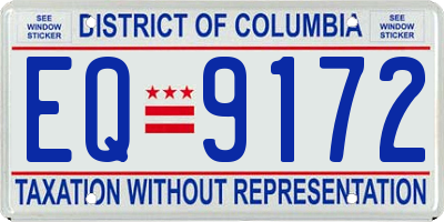 DC license plate EQ9172