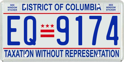 DC license plate EQ9174