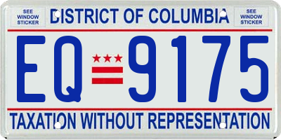DC license plate EQ9175