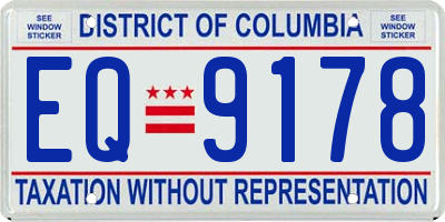 DC license plate EQ9178