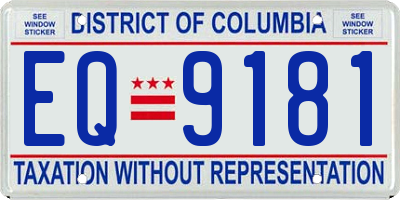 DC license plate EQ9181