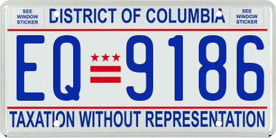 DC license plate EQ9186