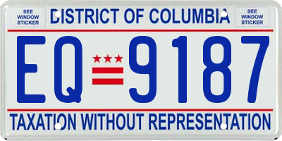 DC license plate EQ9187