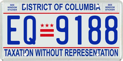 DC license plate EQ9188