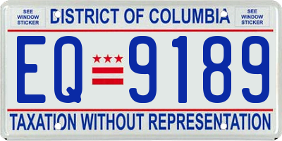 DC license plate EQ9189