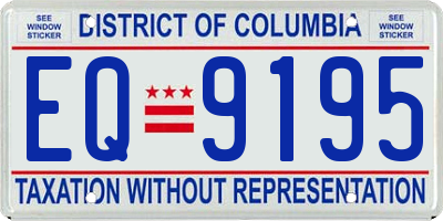 DC license plate EQ9195