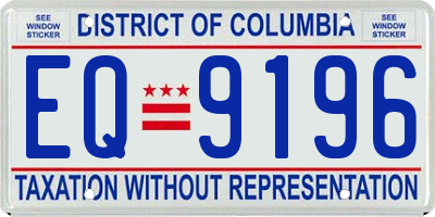 DC license plate EQ9196