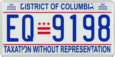 DC license plate EQ9198