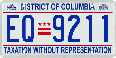 DC license plate EQ9211