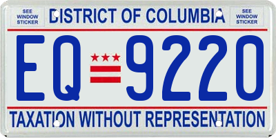 DC license plate EQ9220