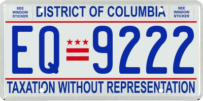 DC license plate EQ9222