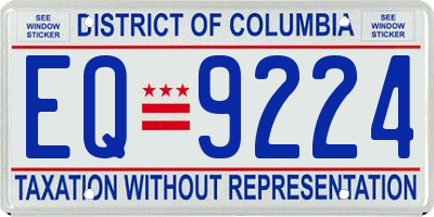 DC license plate EQ9224