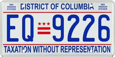 DC license plate EQ9226