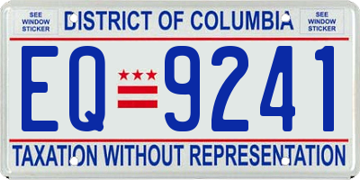 DC license plate EQ9241