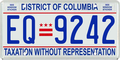 DC license plate EQ9242
