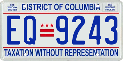 DC license plate EQ9243
