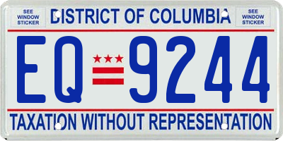 DC license plate EQ9244