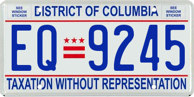 DC license plate EQ9245