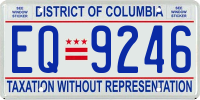 DC license plate EQ9246