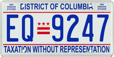 DC license plate EQ9247