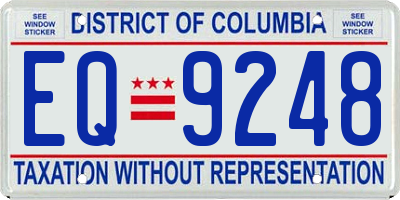 DC license plate EQ9248