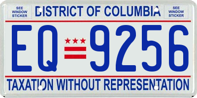 DC license plate EQ9256