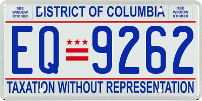 DC license plate EQ9262