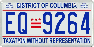 DC license plate EQ9264