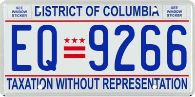 DC license plate EQ9266