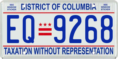 DC license plate EQ9268