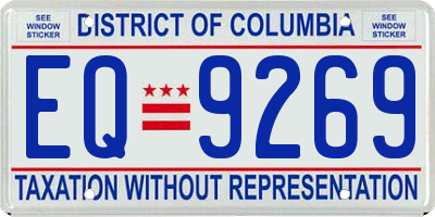DC license plate EQ9269