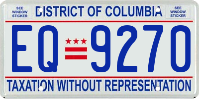 DC license plate EQ9270