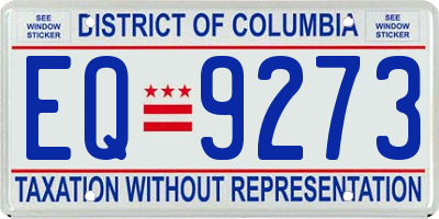 DC license plate EQ9273